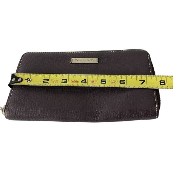 Tiffany&Co Wallet Leather Deep Purple Long Zipper Women’s Designer - Picture 7 of 8